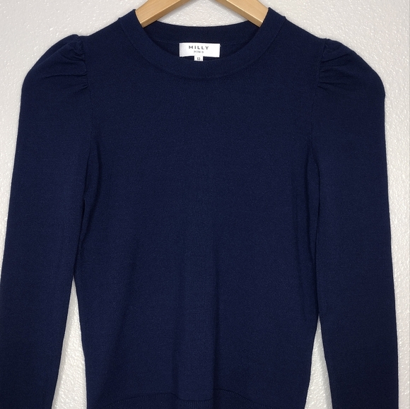 Milly Minis Pullover Ribbed Knit Bubble Cuff Sleeve Detailed Sweater Size 12 - Picture 4 of 13